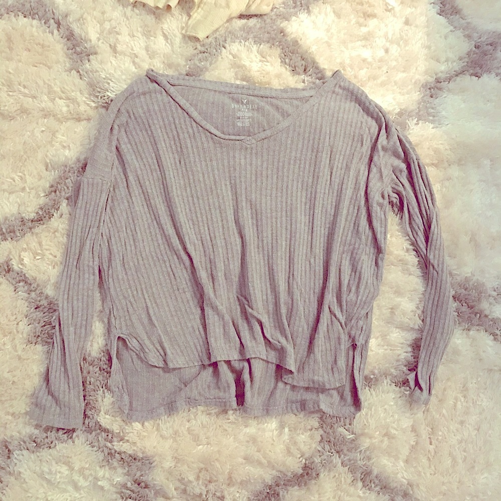 Victoria Secret Soft & Sexy Rib Gray long sleeve S